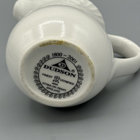 Vtg Dudson Duraline White Creamer Stoke-on-Trent England Finest Virtrified 4034 - Picture 6 of 7